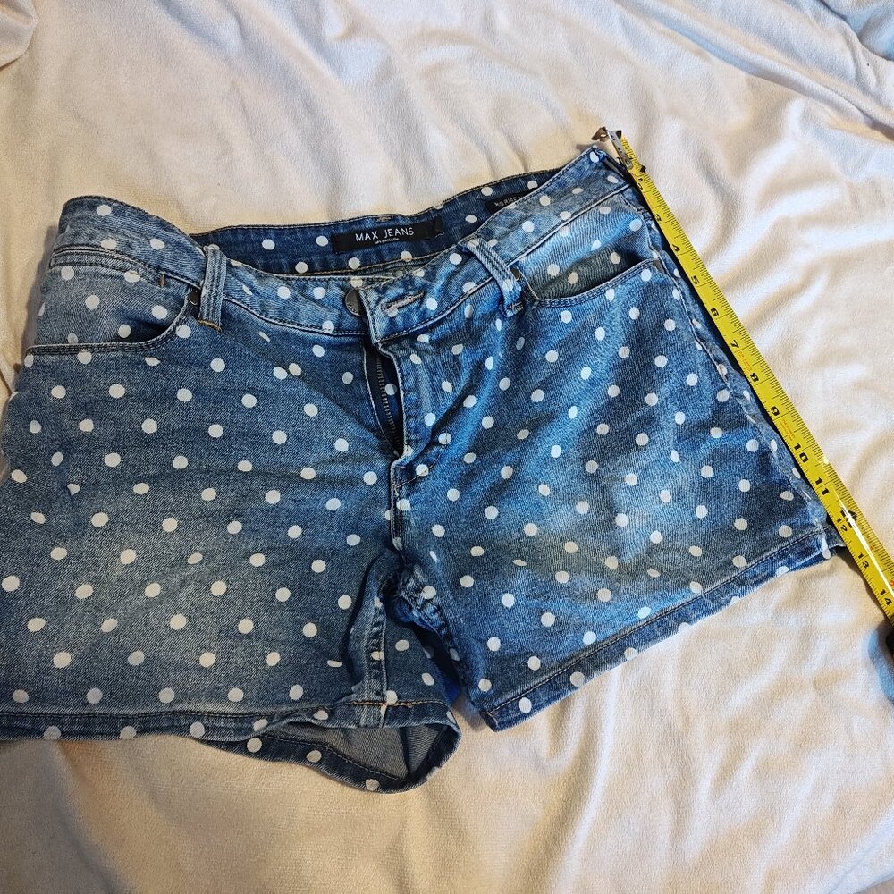 Polka dot jean shorts